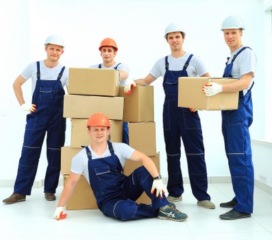 Commercial packing and unpacking setup for a Barking business move